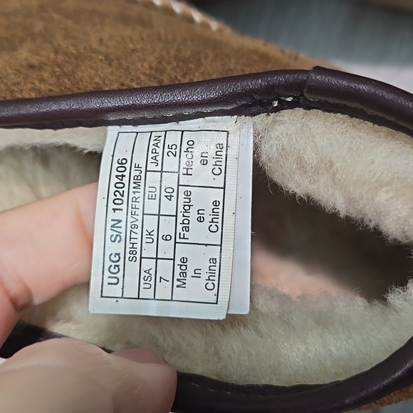 UGG Men's Ankle Brown Sheepskin Suede Boots Platform Shoes Sz 7 - Picture 8 of 13